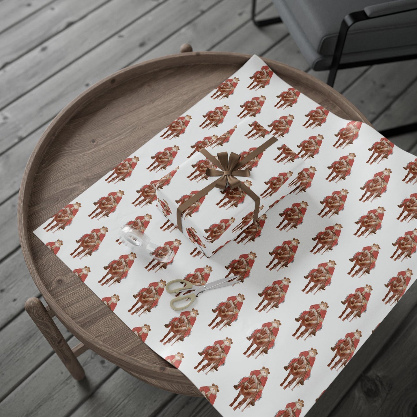 Western Santa Wrapping Paper