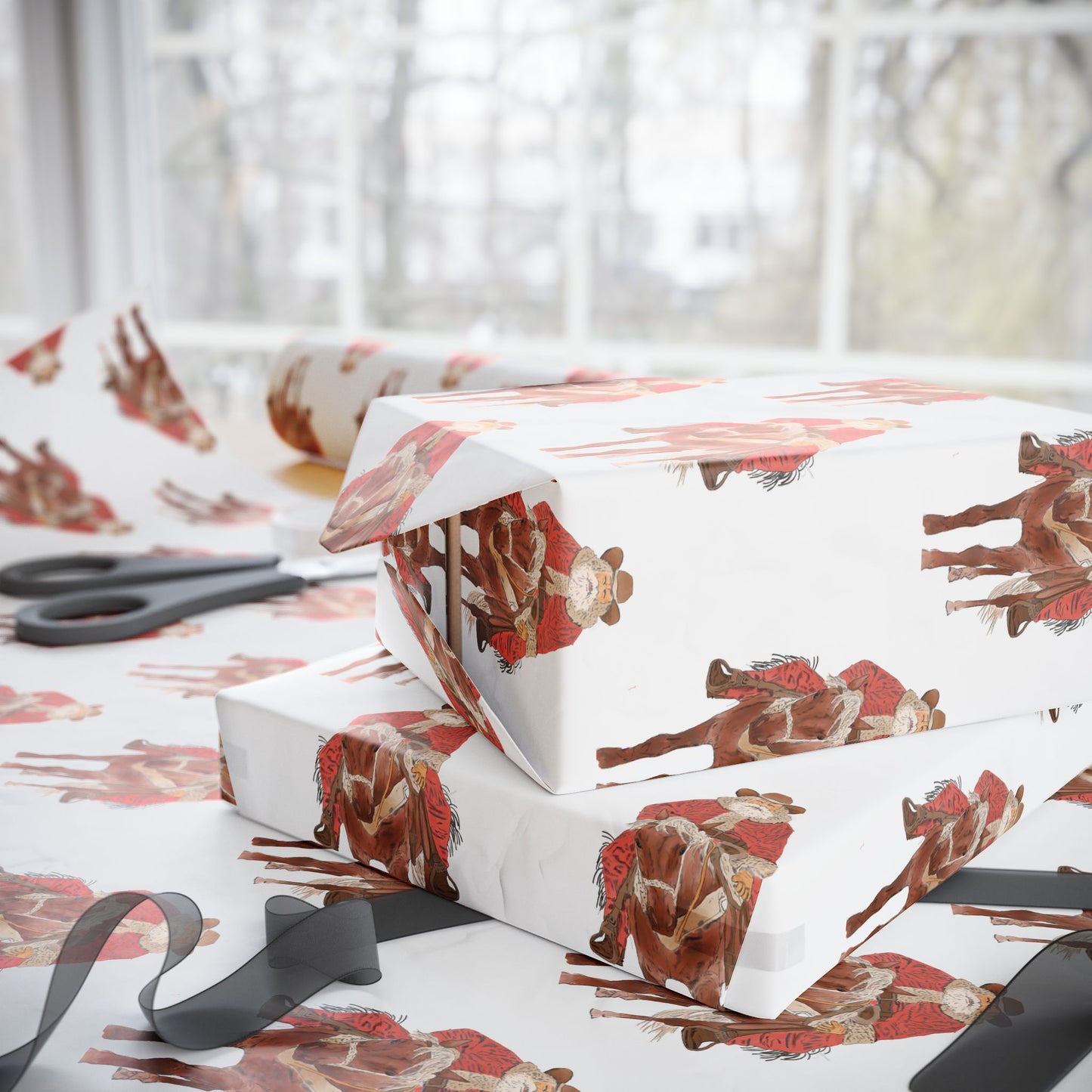 Western Santa Wrapping Paper