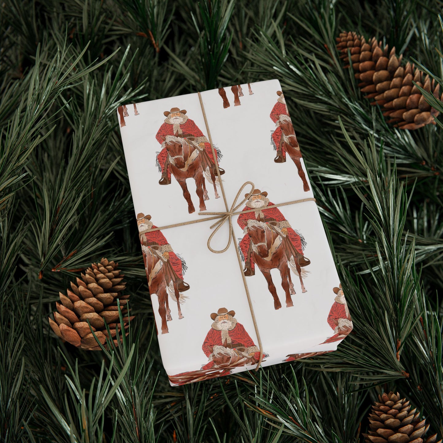 Western Santa Wrapping Paper