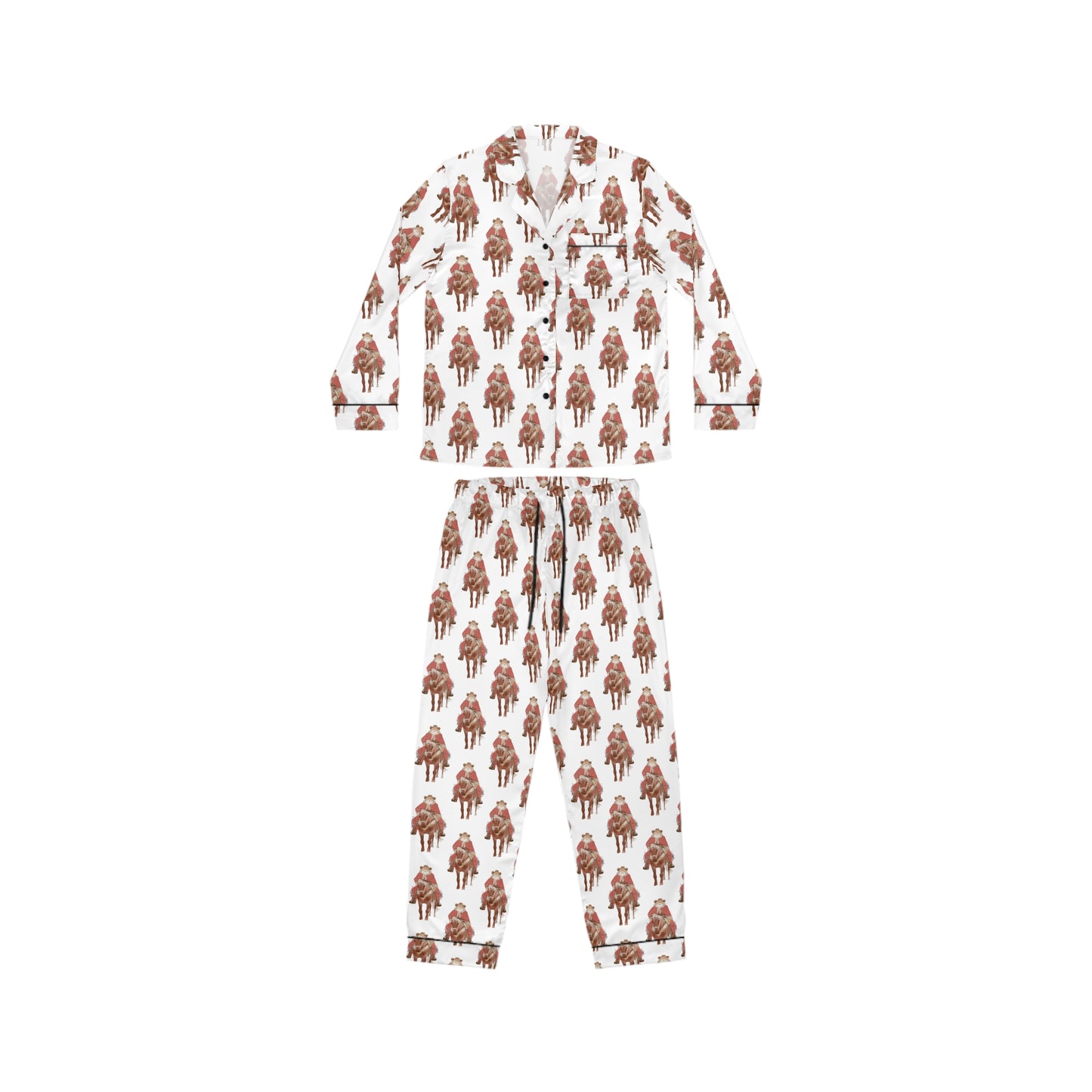 Western Santa Satin Pajama Set