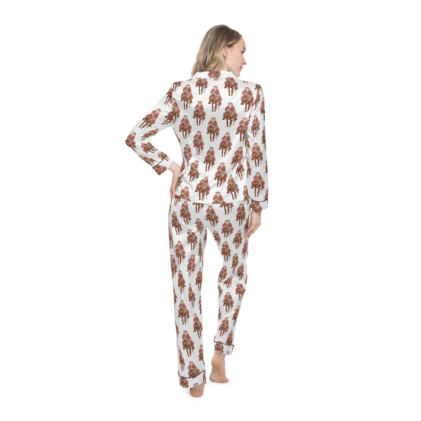 Western Santa Satin Pajama Set